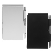 2 Sets Aluminum Alloy Small Pocket Notebook with Pen Notepad for Office School