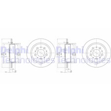 2X DELPHI Disques de Frein 265mm Plein Arrière Pour Volvo 740 760 780 940 960