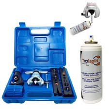 Utensile per flangiatura PROFESSIONALE pollici/mm in set con spray olio estere 200ml per condizionatore