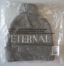 Spiritual Gangster Unisex O/S Gray Heather Eternal Optimist Pom Pom Beanie Hat