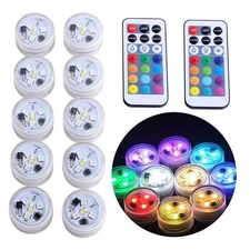 Mini Submersible LED Lights, Waterproof Small LED Tea Lights Candle with Remo...