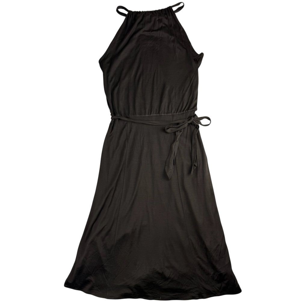 Banana Republic Women's Halter 100% Silk Midi Dress Brown Size M Sleeveless