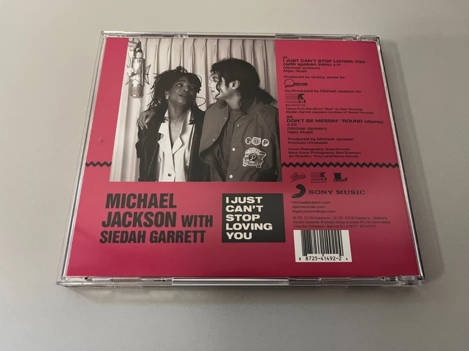 Michael Jackson – I Just Can't Stop Loving You - CD Single © 1987/2012 - Bild 3 von 3