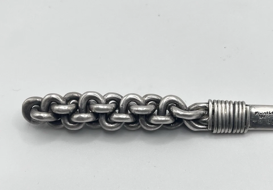 Abridor de letras trenzado México Taxco plata esterlina 925 longitud: 7 pulgadas marcado 925 Foto 4 de 4