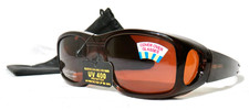 New w/tags Cover Fit over style Sunglasses Brown plastic frame w/spring temples