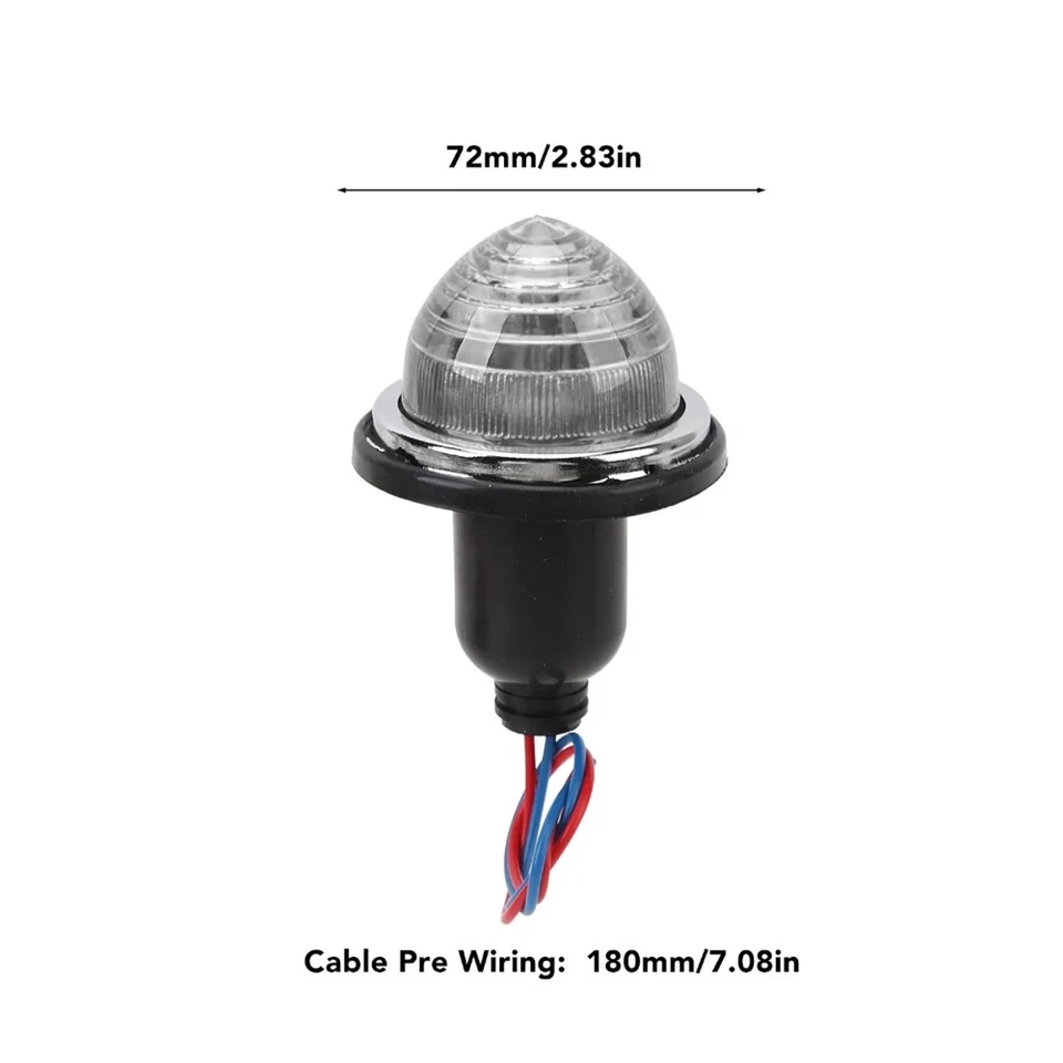 Luz de intermitente/parada blanca delantera/trasera 72 mm 2 piezas para Mini Morris Minor clásico Foto 2 de 4