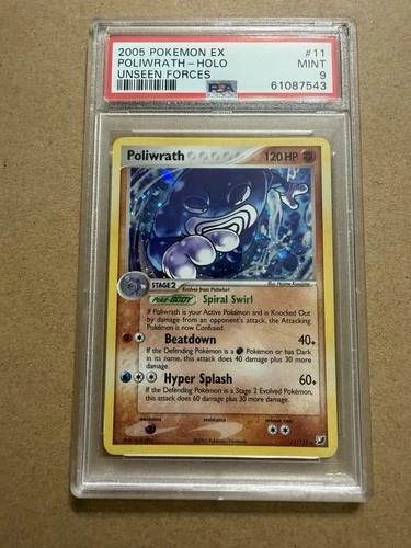 2005 Pokémon EX Unseen Forces Poliwrath Holo 11/115 PSA 9