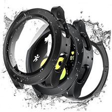  2 in 1  Waterproof Case for Samsung Galaxy Galaxy Watch FE/5/4 40mm Black