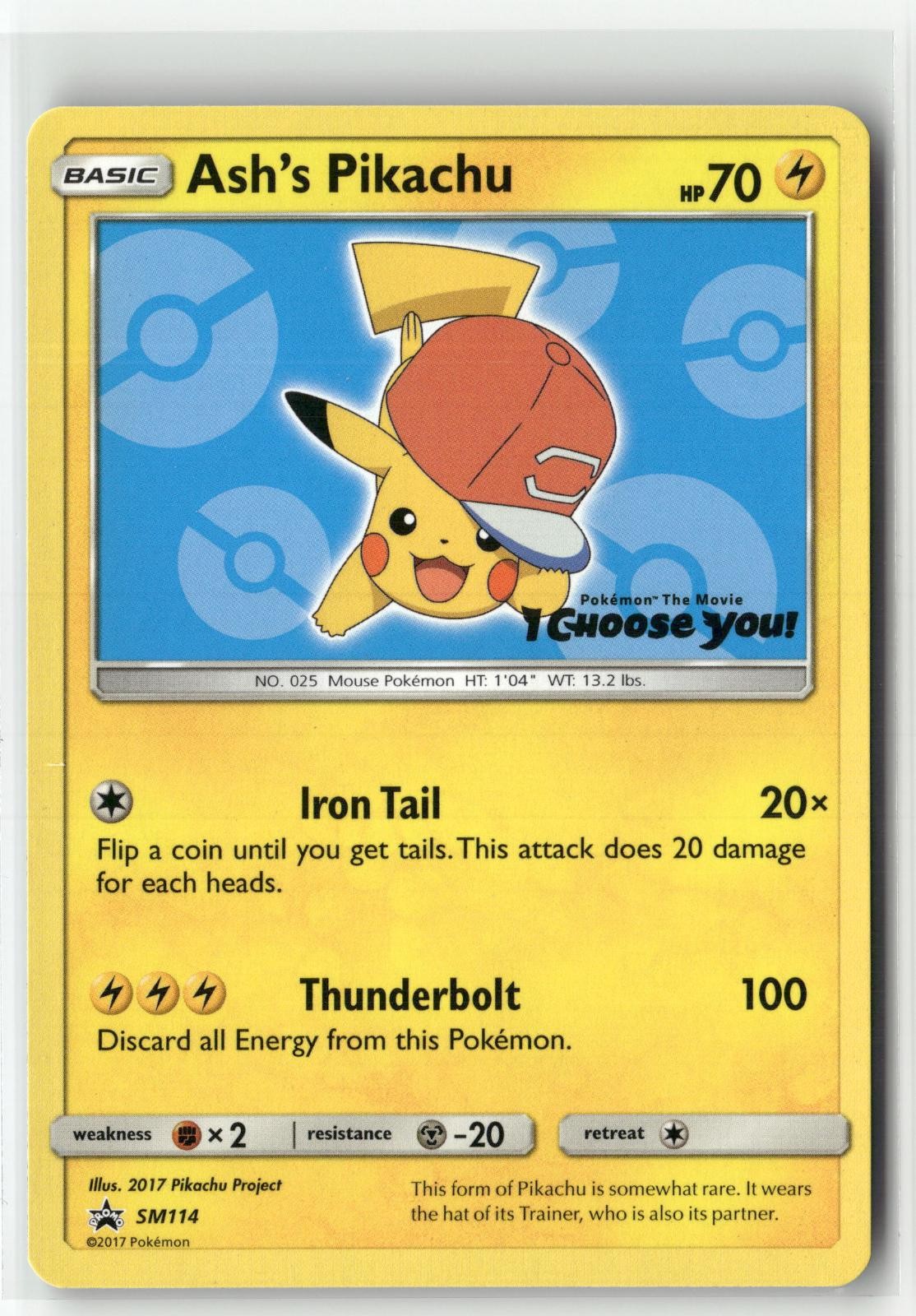 Ash's Pikachu - SM114 Promo Sun & Moon Promo Pokemon NM