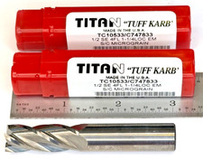 1/2" - 4 FLUTE SOLID CARBIDE END MILL 1-1/4" LOC x 3.00" 2 pieces