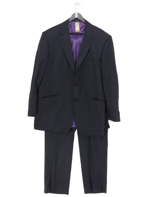 Balmain Herren Zweiteiler Anzug Brustumfang: 46 Zoll; Taille: 38 in Blau 100% Wolle 2-teilig