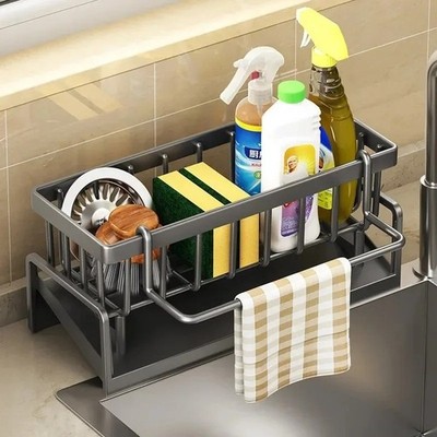 Multifunctional Sponge Rack Drainer Kitchen Shelf Sink Rag Dishwashing Detergent