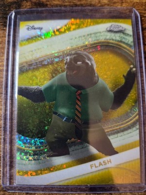 2025 Topps Chrome Disney Flash Yellow Mini Diamond Refractor #171 Zootopia