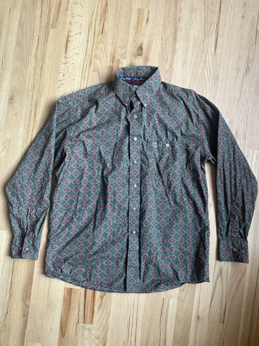 Vintage Wrangler George Strait Western Shirt M 90s Paisley Cowboy Button Up