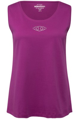 Ulla Popken große Größen Strick Top 50+ beere Top Pima Cotton Slim Rundhals