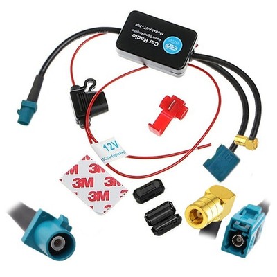A83 DAB+ FM antenna adapter signal booster Fakra SMB car radio uni booster car