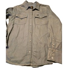 Lee Est 1889 Men's Western Shirt S Pearl Snap Denim Light Wash Heritage Tunisia