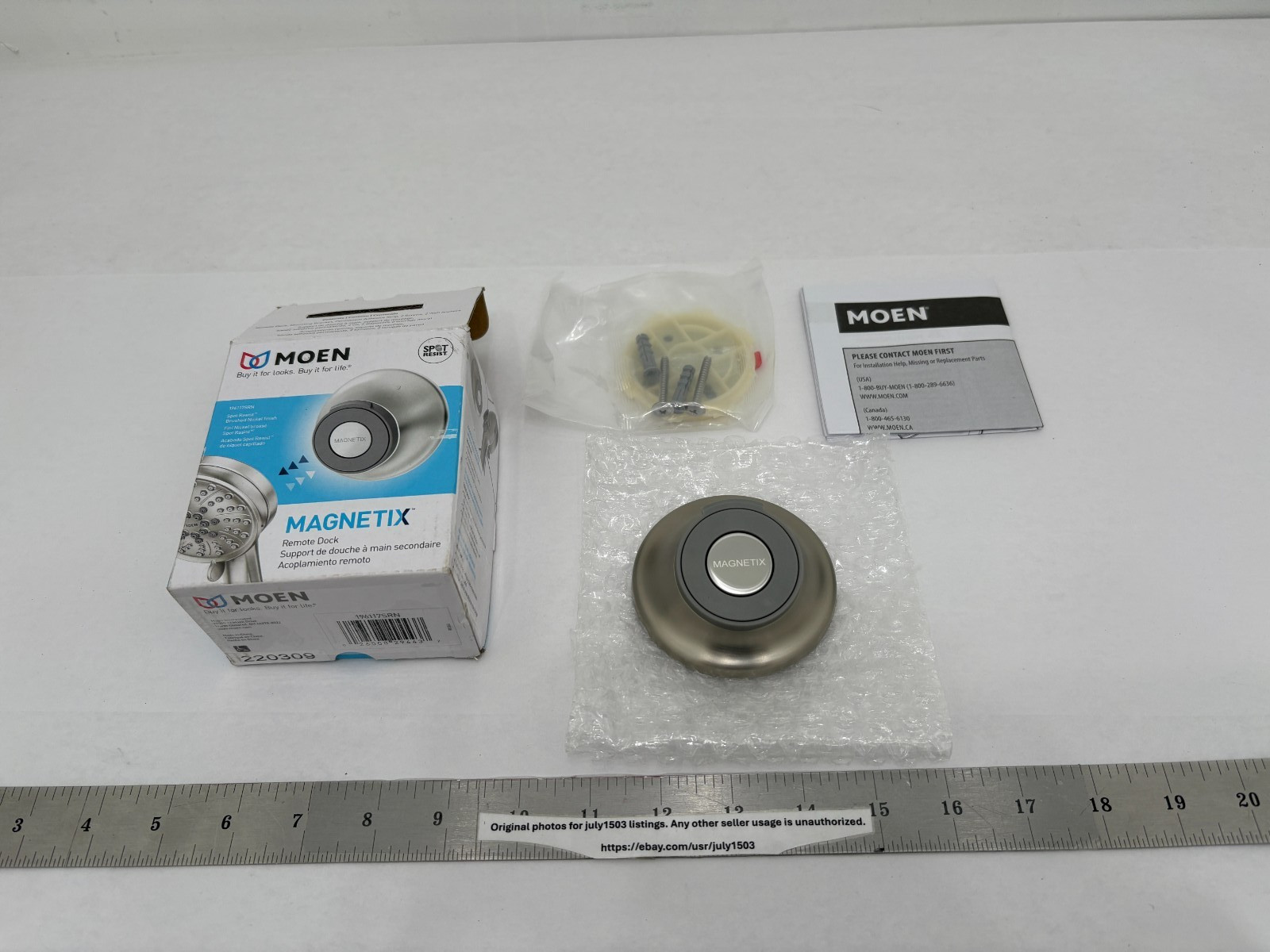 NEW Moen Magnetix Remote Dock Cradle Handheld Shower - BRUSH NICKEL - 196117SRN