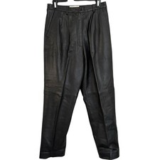 Margaret Godfrey Black Leather Trouser Pants Size 12