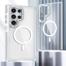 For Samsung Galaxy S24 Ultra S23 Plus Protector Magnetic Cover Clear Case