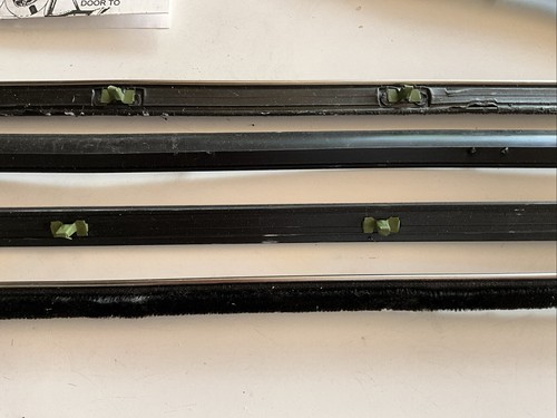 1967 1968 Ford Mustang Coupe Door Window Felt Fuzzies Rubber Seal 8 Pc Kit - Picture 6 of 6