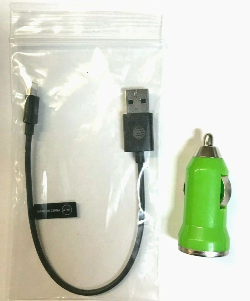 New Original AT&T Lightning Apple iPhone Cable Charger + Car Charger Adapter $ - Image 2 of 2