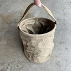 WW2 Military 1943 Army Collapsible Folding Canvas Jeep Water Bucket Bag WWII