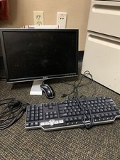 dell monitor With Keyboard, Mouse, and Cables