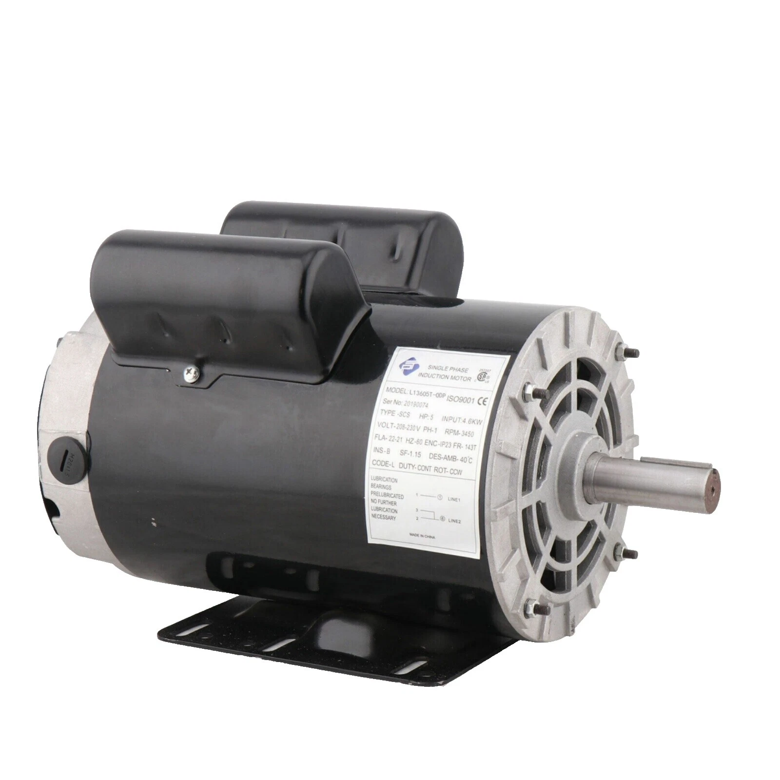 General Purpose Industrial Electric Motors Keyed 5 HP Rated Load