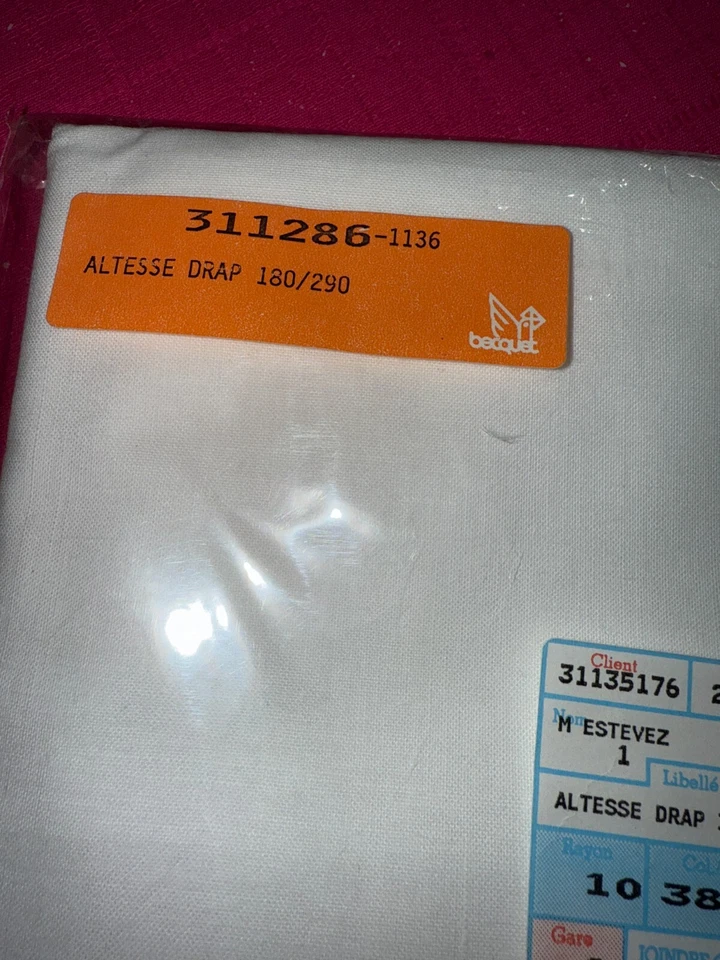 Drap brodé + traversin  en pur coton  made in France 290 cm x 180 cm réf D395 - Photo 3/4