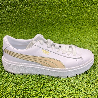 Puma Platform Trace White Varsity Womens Size 10 Athletic Casual Shoes  Sneakers