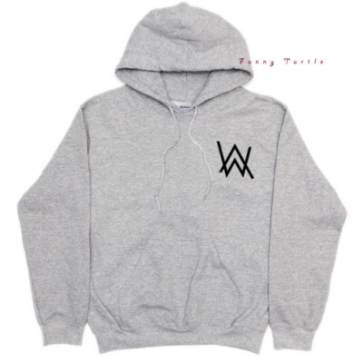 Alan Walker Logo Hoodie AW Walkers Grey Jumper Sweater Music UK