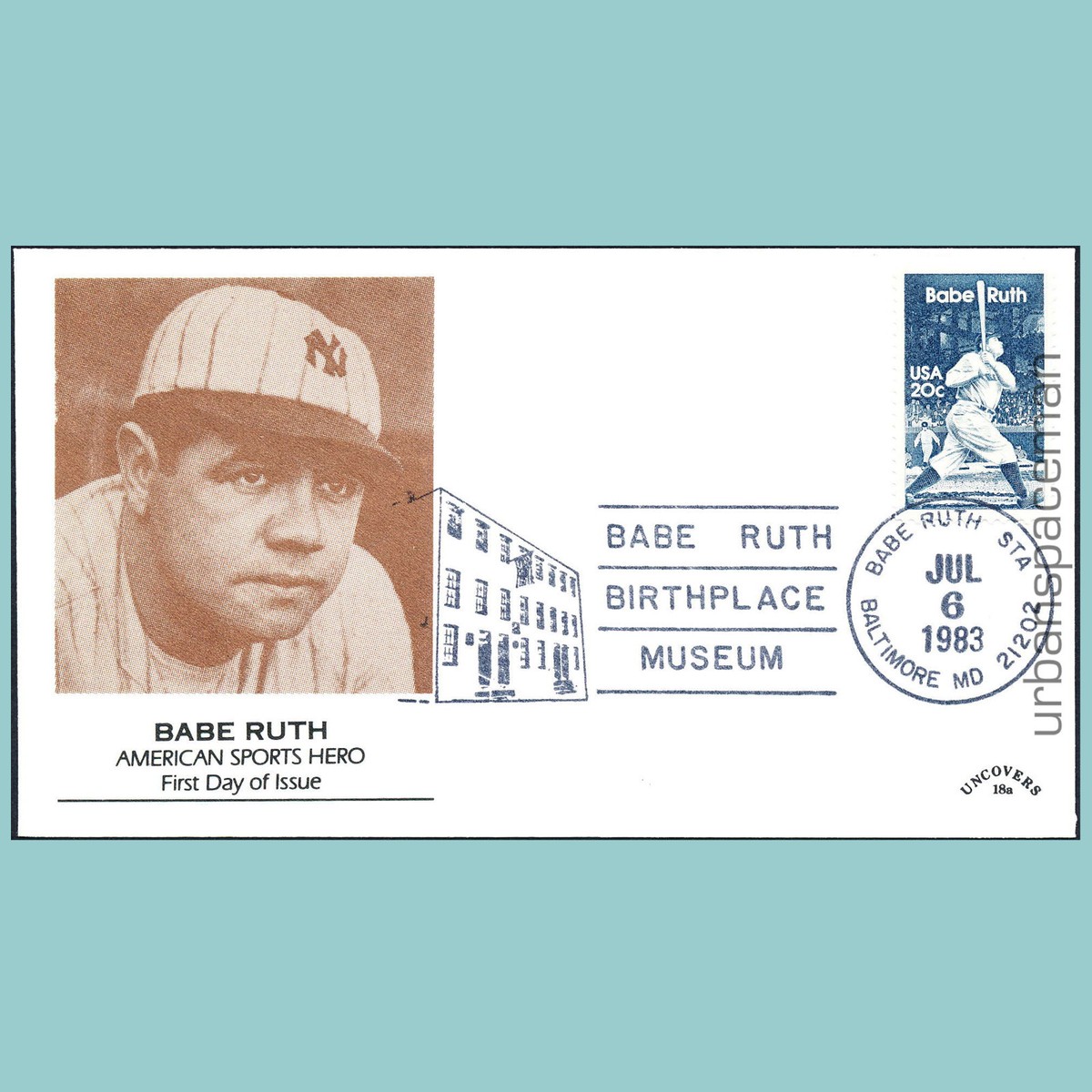 FDC 2046 Babe Ruth Unofficial Baltimore Birthplace Pictorial
