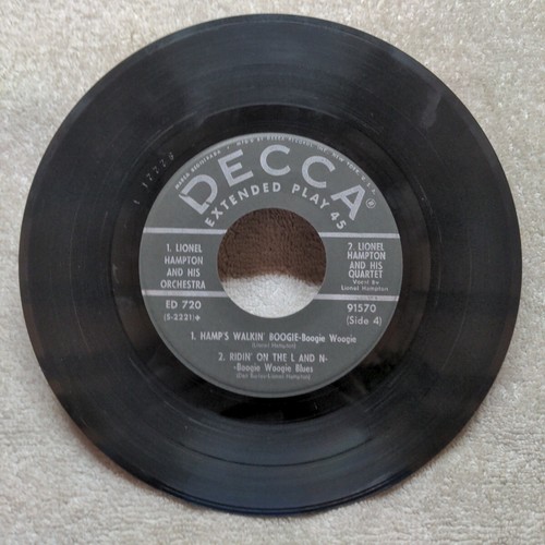 45 RPM Hamp's Boogie Woogie Lionel Hampton Decca ED-720 Picture Cover - Picture 17 of 19