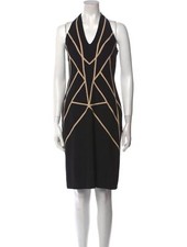 $1650 ALEXANDER MCQUEEN Halter Midi Dress IT40 / US4, black
