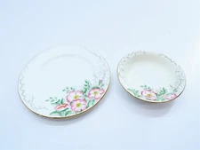 HAMMERSLEY Roses Of England 8" Salad Plate and 5.75" Small Bowl