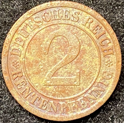 1923 **WEIMAR REPUBLIC** RENTENPFENNIG DEUTSCHES REICH ((GERMAN EMPIRE)) 2 COIN! - Picture 6 of 10