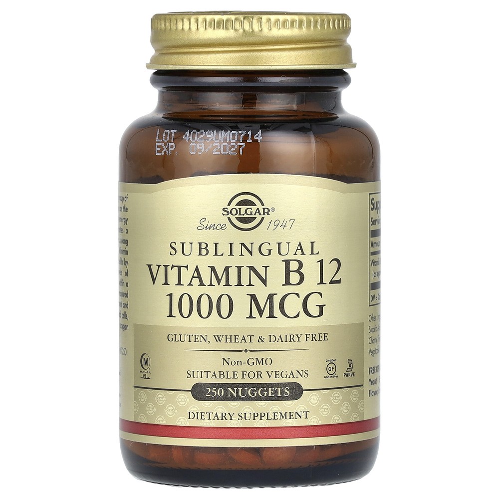 Sublingual Vitamin B12, 1,000 mcg, 250 Nuggets