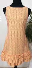 Lilly Pulitzer Cotton Women's Yellow Pink Floral Lace Spring Summer Dress Sz 0.