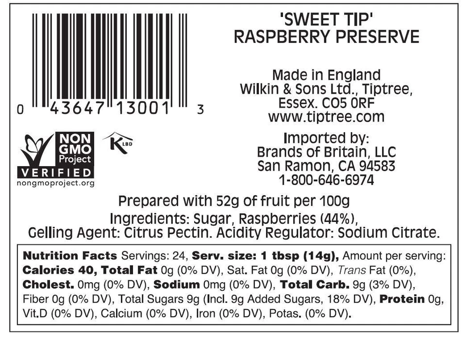 Conserva de frambuesa Tiptree Sweet Tip, frascos de 12 onzas (paquete de 6) Foto 2 de 2