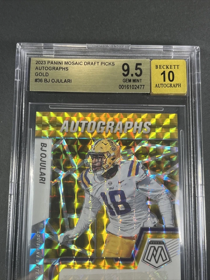 BJ OJULARI, /10, 2023 Mosaic, Gold, BGS 9.5, AUTO, SP, Arizona Cardinals - Image 3 of 4