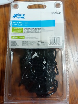 Blue Hawk 10-ft Black Power Coating Decorative Chain, 35 lb Safe Working Load