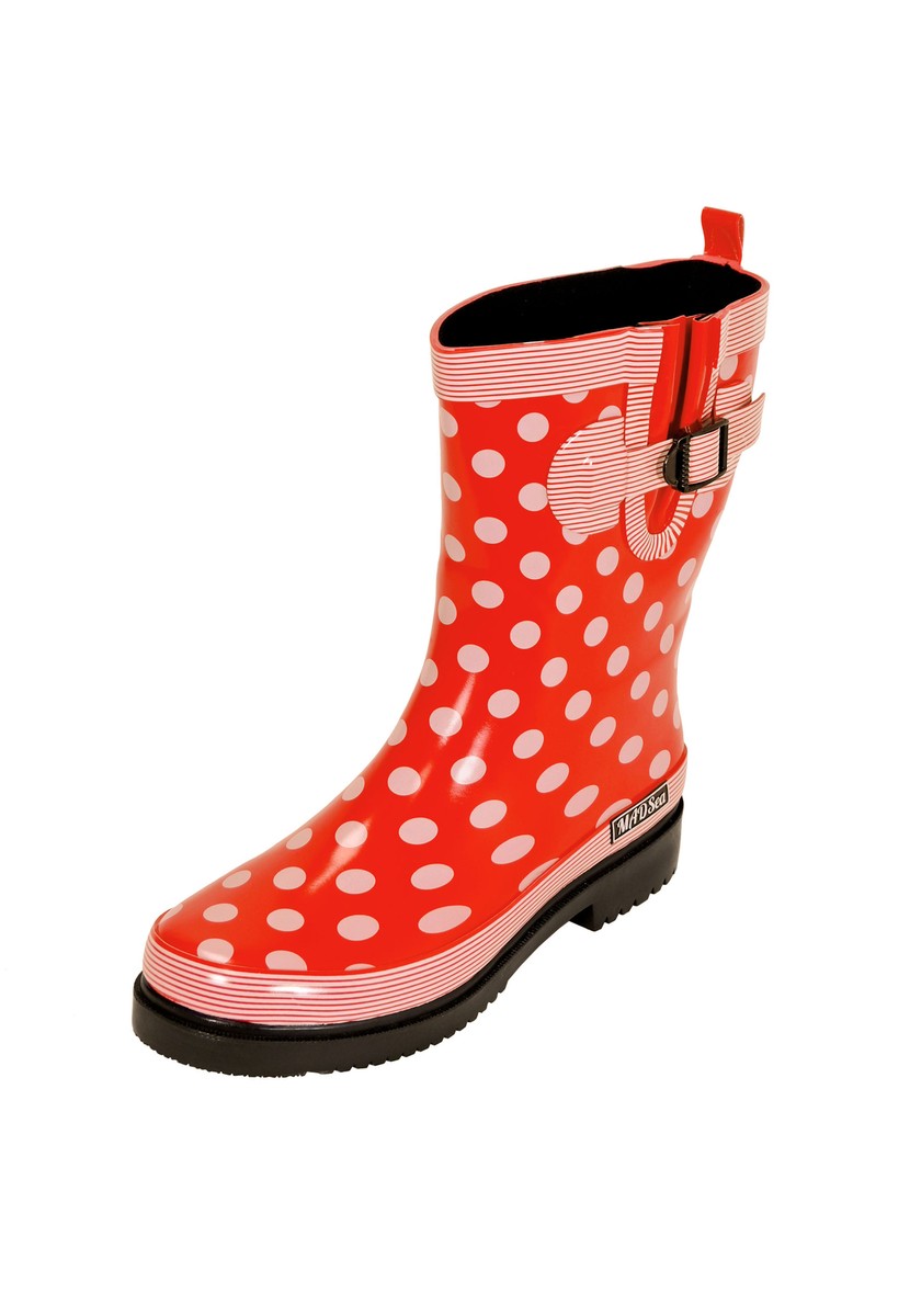 MADSea Gummistiefel Damen Ocean rot gepunktet Regenstiefel