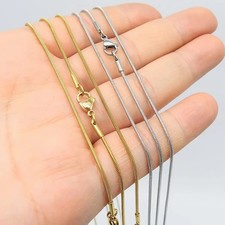 50PC Wholesale Stainless Steel Snake Chain Necklace 1.2MM Jewelry Making Woman