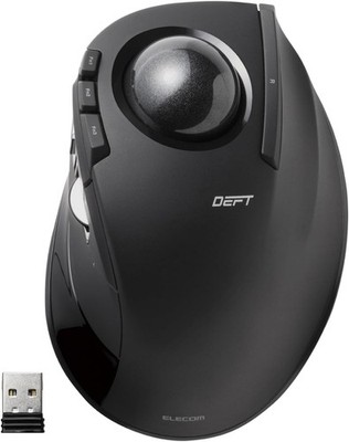 ELECOM M-DT2DRBK Wireless Trackball Mouse Tilt 8 Buttons Black
