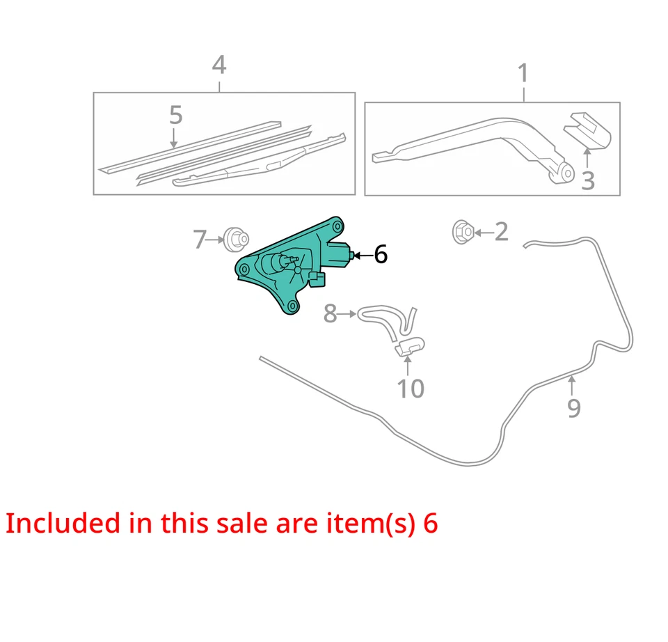 08 09 10 11 12 13 14 15 SCION XB Wiper Motor Rear - image 3 of 4