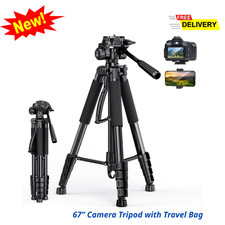 67" Camera Tripod with Remote & Bag for iPhone Android DSLR Projector Webcam