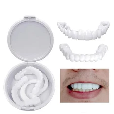 Silicone Upper/Lower False Dental Teeth Perfect Smile Veneers Denture Braces