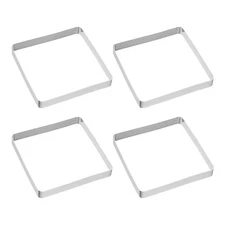 4pcs Perforated Cake Rings 5.51" Stainless Steel Square Tartlet Ring