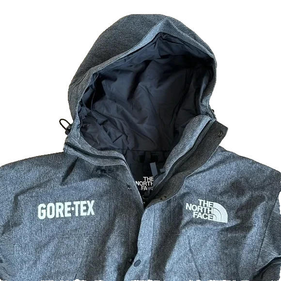 The North Face Men's GTX Mountain Zip Up Hooded Jacke Black Denim